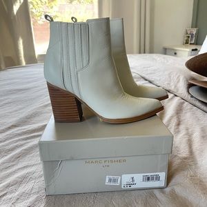MARC FISHER OSHAY IVORY BOOTIE